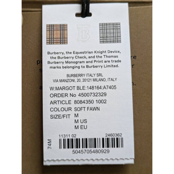 Burberry Women’s Margot Logo Print Short Sleeve T-shirt Soft Fawn M 8084350 - Picture 8 of 9